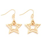 Wholesale hammered Metal Nesting Stars Drop Earrings L