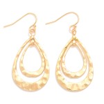 Wholesale hammered Metal Nesting Teardrops Drop Earrings L