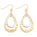 Wholesale hammered Metal Nesting Teardrops Drop Earrings L