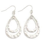 Wholesale hammered Metal Nesting Teardrops Drop Earrings L