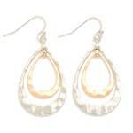 Wholesale hammered Metal Nesting Teardrops Drop Earrings L