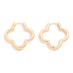 Wholesale metal Clover Hoop Earrings D