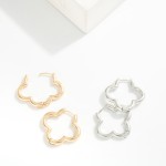 Wholesale metal Clover Hoop Earrings D