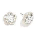 Wholesale glitter Acetate Flower Stud Earrings L