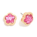 Wholesale glitter Acetate Flower Stud Earrings L