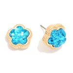 Wholesale glitter Acetate Flower Stud Earrings L