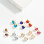 Wholesale glitter Acetate Flower Stud Earrings L