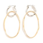 Wholesale metal Linked Twisted Hoop Oval Drop Earrings L