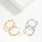 Wholesale textured Braided Metal Hoop Earrings D