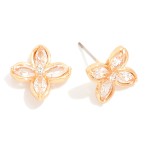 Wholesale cubic Zirconia Flowers Stud Earrings L