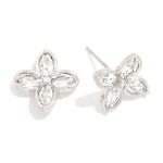 Wholesale cubic Zirconia Flowers Stud Earrings L