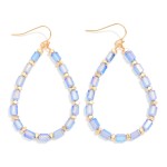 Wholesale beaded Teardrop Drop Earrings Glass Crystal Metal Tones L