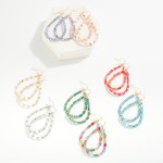 Wholesale beaded Teardrop Drop Earrings Glass Crystal Metal Tones L