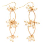 Wholesale linked Twisted Metal Necklace Pearl Cluster Details L