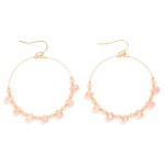 Wholesale beaded Wire Hoop Drop Earrings Glass Crystal Teardrop Beads L