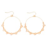 Wholesale beaded Wire Hoop Drop Earrings Glass Crystal Teardrop Beads L