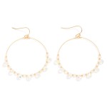 Wholesale beaded Wire Hoop Drop Earrings Glass Crystal Teardrop Beads L