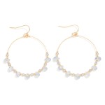 Wholesale beaded Wire Hoop Drop Earrings Glass Crystal Teardrop Beads L