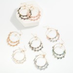 Wholesale beaded Wire Hoop Drop Earrings Glass Crystal Teardrop Beads L