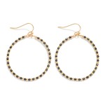 Wholesale faceted Beaded Drop Hoop Earrings Gold Beads L