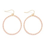 Wholesale faceted Beaded Drop Hoop Earrings Gold Beads L