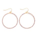 Wholesale faceted Beaded Drop Hoop Earrings Gold Beads L