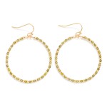Wholesale faceted Beaded Drop Hoop Earrings Gold Beads L