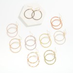 Wholesale faceted Beaded Drop Hoop Earrings Gold Beads L