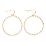 Wholesale faceted Beaded Drop Hoop Earrings Gold Beads L