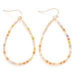 Wholesale faceted Beaded Teardrop Earrings L