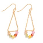 Wholesale chain Link Teardrop Drop Earrings Cubic Zirconia Arch Detail L