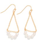 Wholesale chain Link Teardrop Drop Earrings Cubic Zirconia Arch Detail L