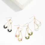 Wholesale chain Link Teardrop Drop Earrings Cubic Zirconia Arch Detail L