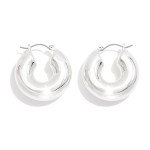 Wholesale chunky Metal Hoop Earrings D