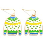 Wholesale enamel Christmas Sweater Drop Earrings L