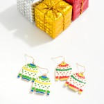 Wholesale enamel Christmas Sweater Drop Earrings L