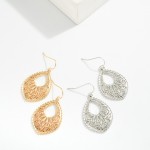 Wholesale metal Teardrop Drop Earrings Cut Out Details L