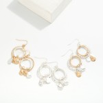 Wholesale nesting Hammered Metal Hoops Drop Earrings Teardrop Tassel Details L