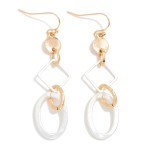 Wholesale chain Linked Metal Geometric Shapes Drop Earrings L