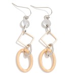 Wholesale chain Linked Metal Geometric Shapes Drop Earrings L