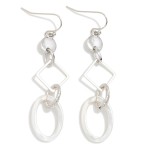 Wholesale chain Linked Metal Geometric Shapes Drop Earrings L