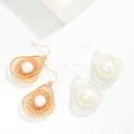 Wholesale nesting Metal Cut Out Geometric Shapes Drop Earrings Pearl Detail L