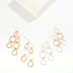 Wholesale linked Hammered Metal Geometric Drop Earrings L