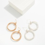 Wholesale metal Layered Hoops Drop Earrings L