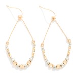 Wholesale metal Teardrop Drop Earrings Geometric Bead Details L