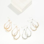 Wholesale metal Teardrop Drop Earrings Geometric Bead Details L