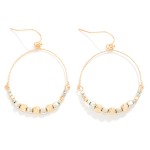 Wholesale textured Wire Drop Earrings Metal Geometric Beads L