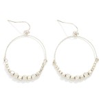 Wholesale textured Wire Drop Earrings Metal Geometric Beads L
