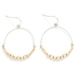 Wholesale textured Wire Drop Earrings Metal Geometric Beads L