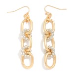 Wholesale chain Link Drop Earrings Bubble Link Details L